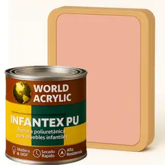 WORLD ACRYLIC - PINTURA MUEBLES INFANTEX PU MATE- MULTISUPERFICIES - 1-4 GALON ROSA NUBE