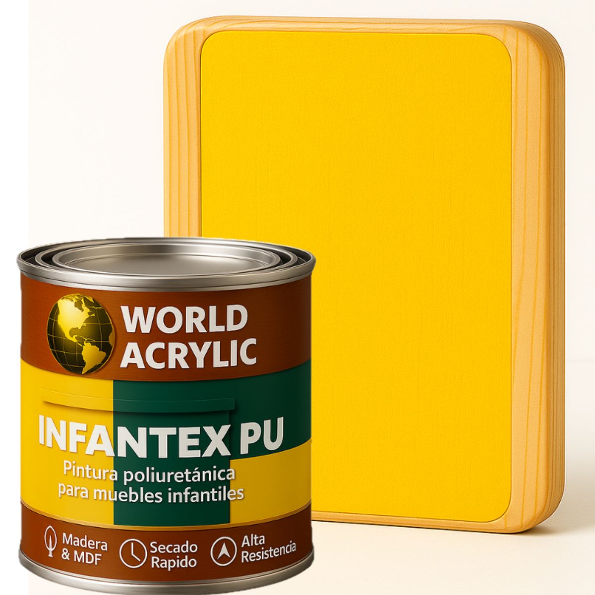 WORLD ACRYLIC - PINTURA MUEBLES INFANTEX PU MATE- MULTISUPERFICIES - 1-4 GALON SOL DE JUEGO