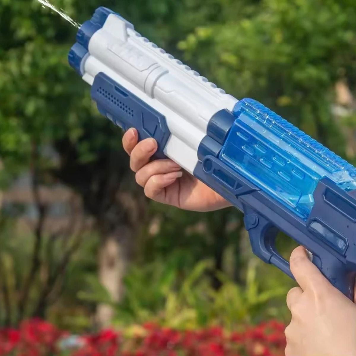 GENERICO - PISTOLA BLASTER LANZA AGUA ELECTRICA AUTOMATICA RECARGABLE 65 CM