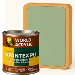 WORLD ACRYLIC - PINTURA MUEBLES INFANTEX PU MATE- MULTISUPERFICIES - 1-4 GALON VERDE UNICORNIO