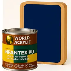 WORLD ACRYLIC - PINTURA MUEBLES INFANTEX PU BRILLANTE- MULTISUPERFICIES - 1-8 GALON AZUL MAGIA NOCTURNA