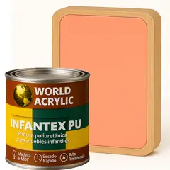 WORLD ACRYLIC - PINTURA MUEBLES INFANTEX PU BRILLANTE- MULTISUPERFICIES - 1-8 GALON CORAL SUAVE