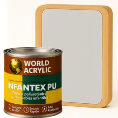 WORLD ACRYLIC - PINTURA MUEBLES INFANTEX PU BRILLANTE- MULTISUPERFICIES - 1-8 GALON GRIS OSITO