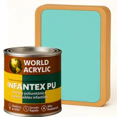 WORLD ACRYLIC - PINTURA MUEBLES INFANTEX PU BRILLANTE- MULTISUPERFICIES - 1-8 GALON TURQUESA SIRENA