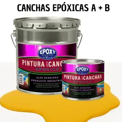 EPOXY - PINTURA EPOXICA A+B CANCHAS DEPORTIVAS - KIT TINETA 4G AMARILLO DORADO