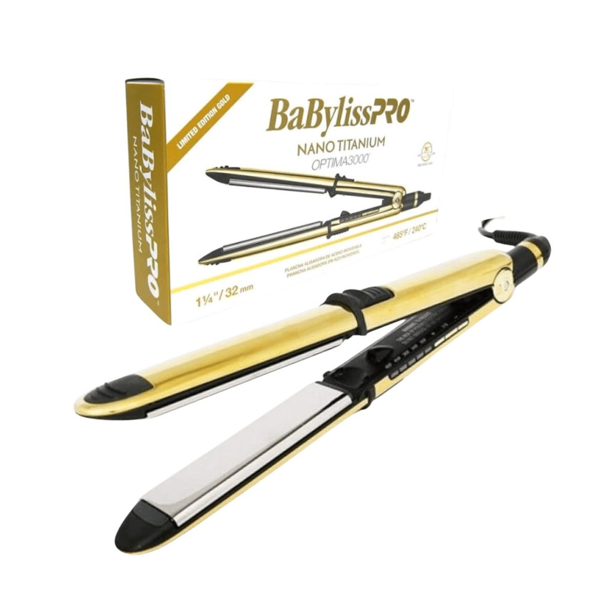 BABYLISS PRO - Plancha Babyliss Pro Optima 3000  Gold Alisadora Rizadora 32mm