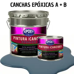 EPOXY - PINTURA EPOXICA A+B CANCHAS DEPORTIVAS - KIT TINETA 4G AZUL GRISÁCEO