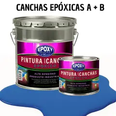 EPOXY - PINTURA EPOXICA A+B CANCHAS DEPORTIVAS - KIT TINETA 4G AZUL INTENSO