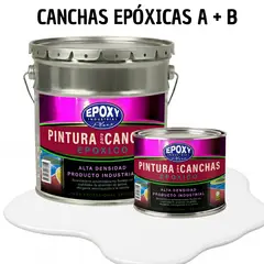 EPOXY - PINTURA EPOXICA A+B CANCHAS DEPORTIVAS - KIT TINETA 4G BLANCO PURO