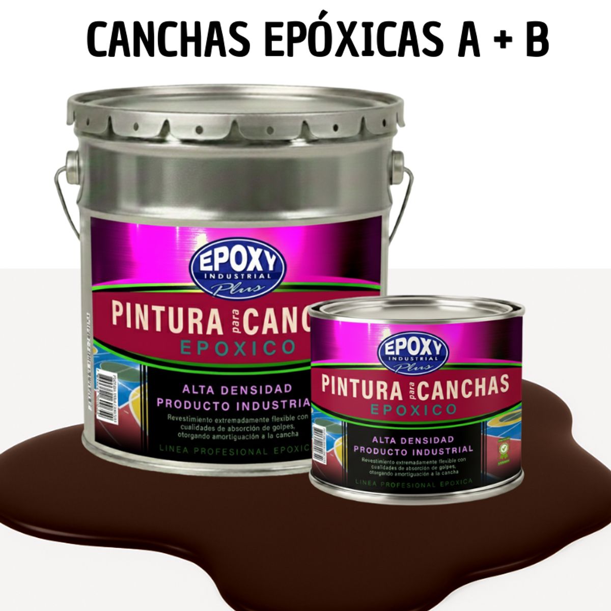 PINTURA EPOXICA A+B CANCHAS DEPORTIVAS - KIT TINETA 4G CAFÉ MORO, marca EPOXY - Foto Principal