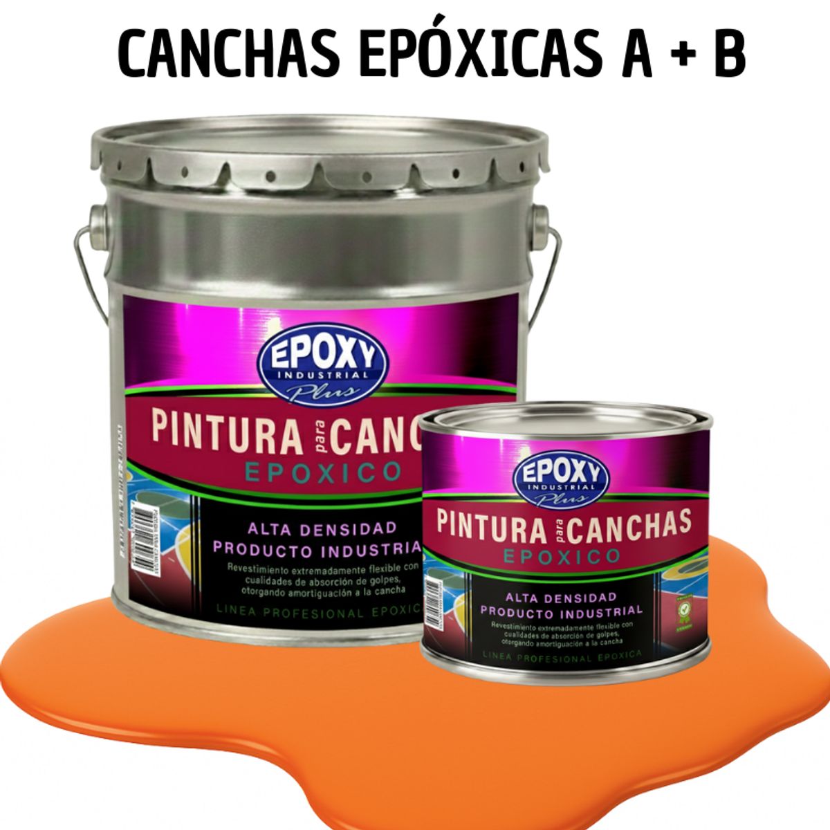 EPOXY - PINTURA EPOXICA A+B CANCHAS DEPORTIVAS - KIT TINETA 4G NARANJA SEÑAL