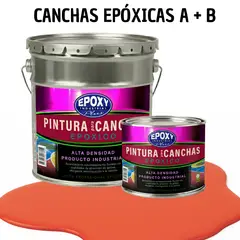 EPOXY - PINTURA EPOXICA A+B CANCHAS DEPORTIVAS - KIT TINETA 4G NARANJA VIBRANTE