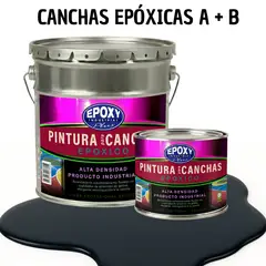 EPOXY - PINTURA EPOXICA A+B CANCHAS DEPORTIVAS - KIT TINETA 4G NEGRO AZULADO