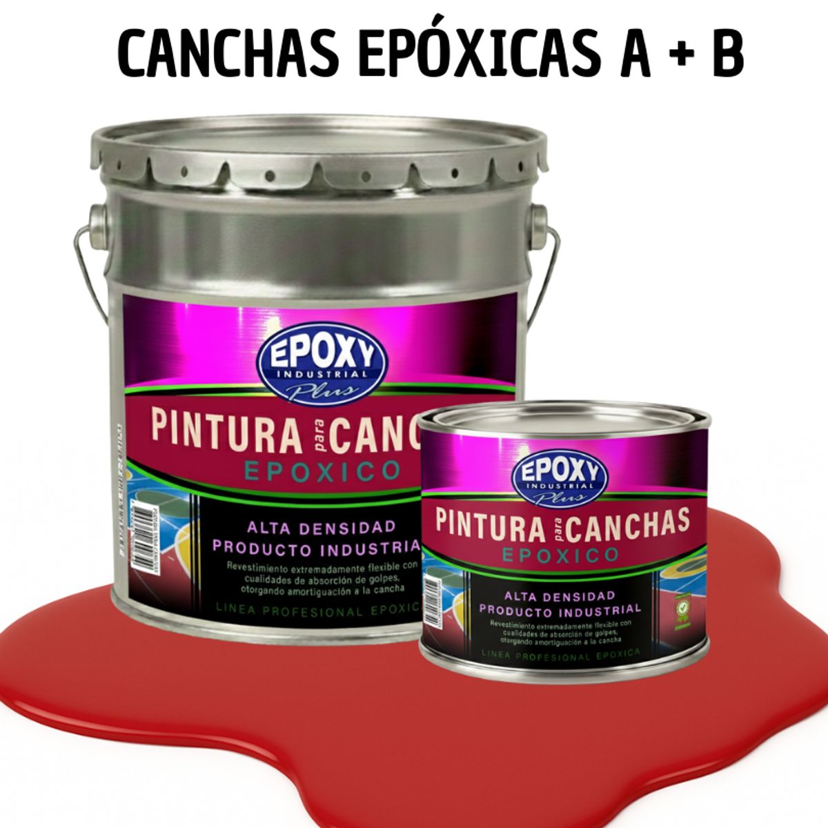 EPOXY - PINTURA EPOXICA A+B CANCHAS DEPORTIVAS - KIT TINETA 4G ROJO CEREZA