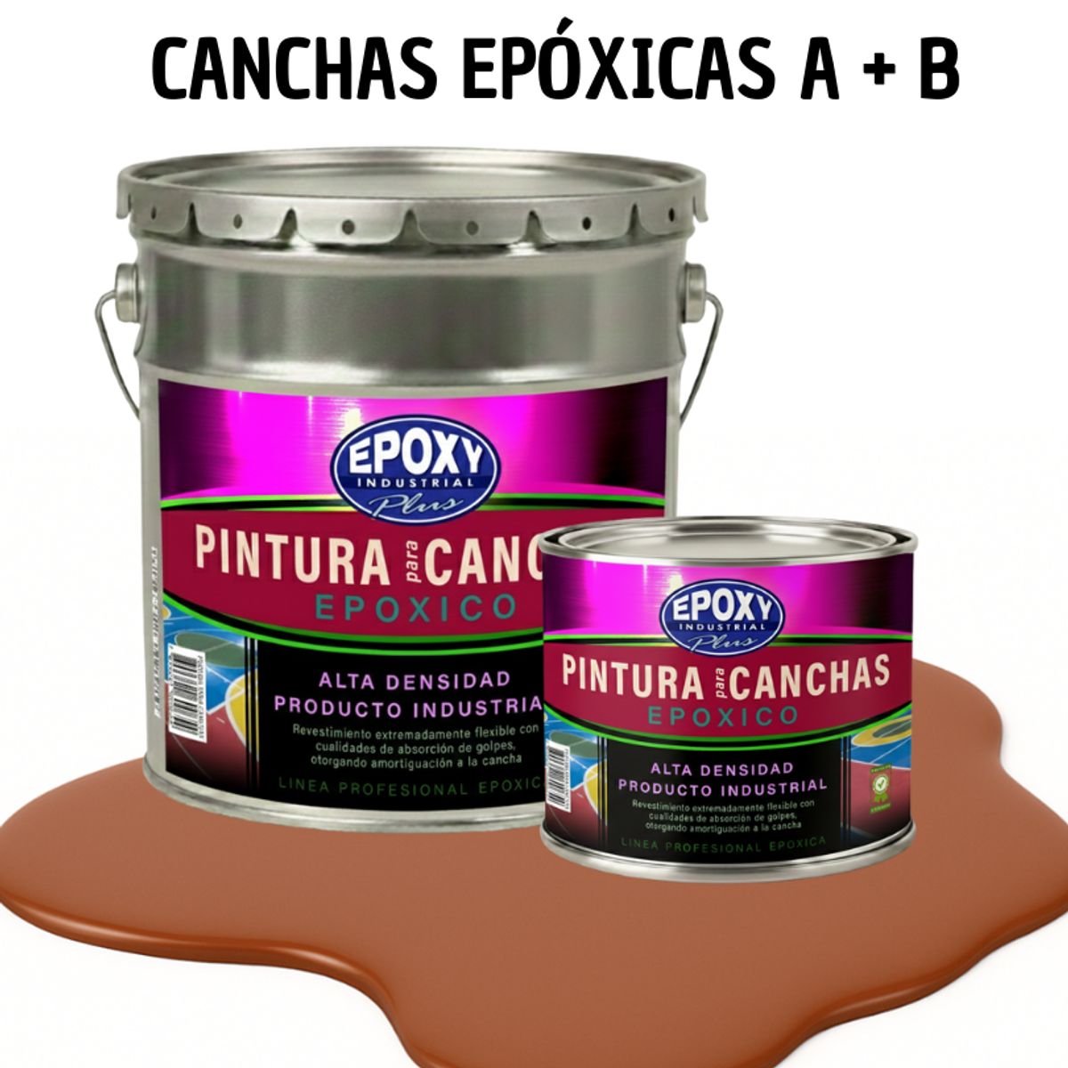 PINTURA EPOXICA A+B CANCHAS DEPORTIVAS - KIT TINETA 4G ROJO LADRILLO, marca EPOXY - Foto Principal