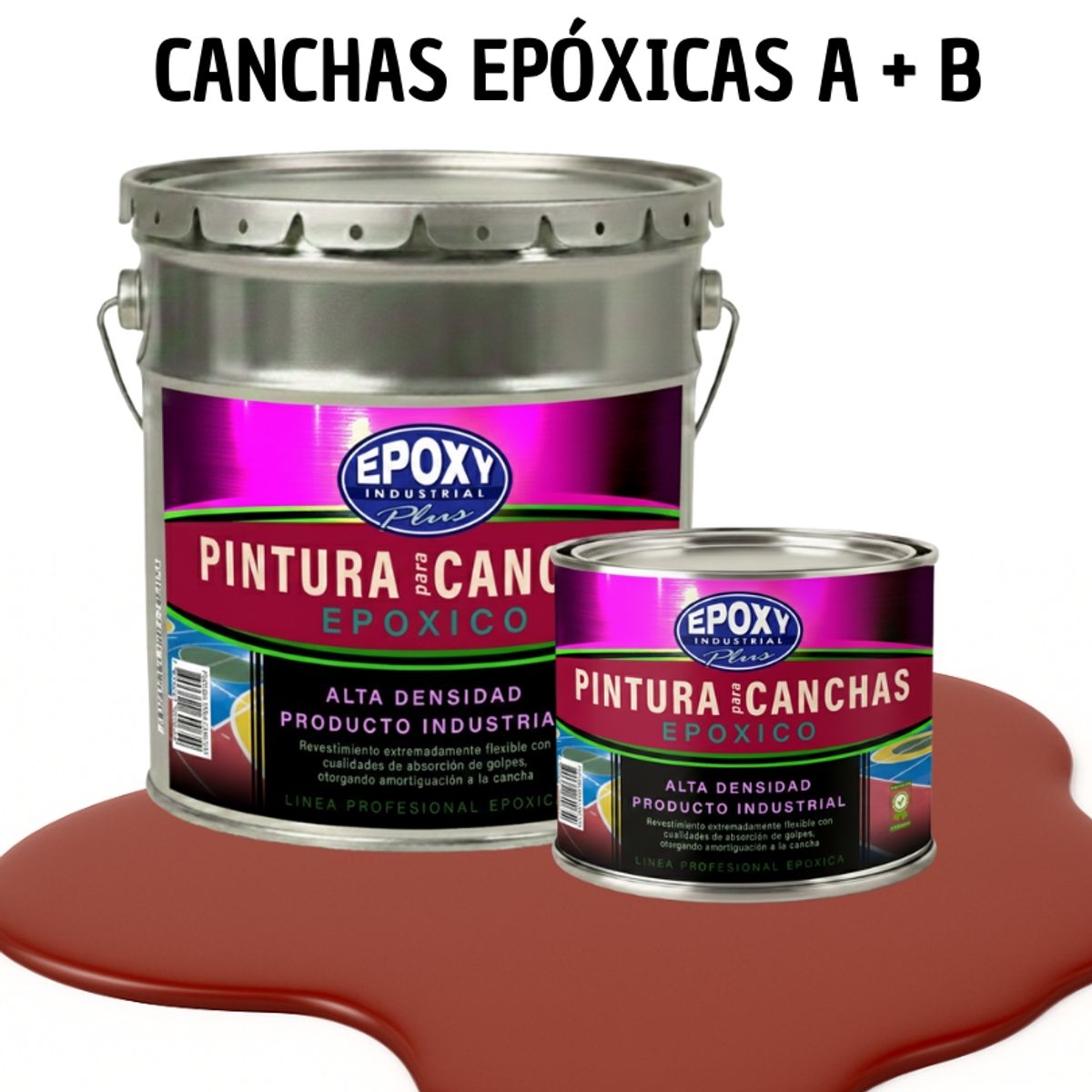EPOXY - PINTURA EPOXICA A+B CANCHAS DEPORTIVAS - KIT TINETA 4G ROJO ÓXIDO