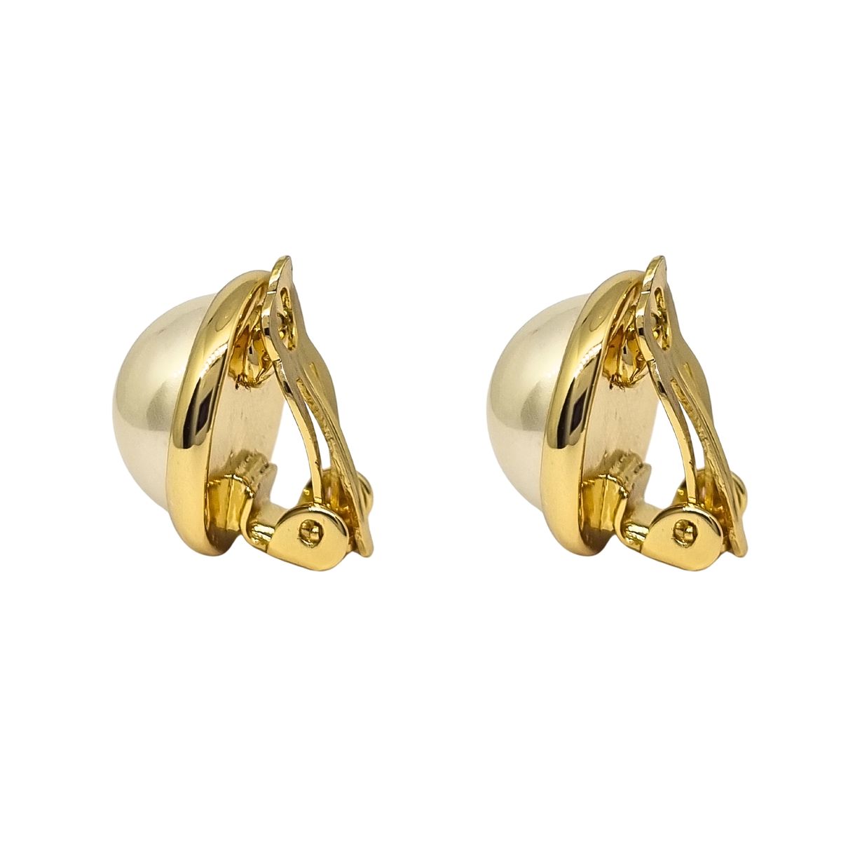 JOYAS LANDEROS - Aros Perla Clip 17mm Enchapado en oro de 18k