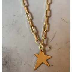 JOYAS VALDES GARCIA - Pulsera eslabones con estrella irregular baño oro
