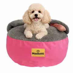 GENERICO - Cama con manta 65x20 Para Mascotas Rosada