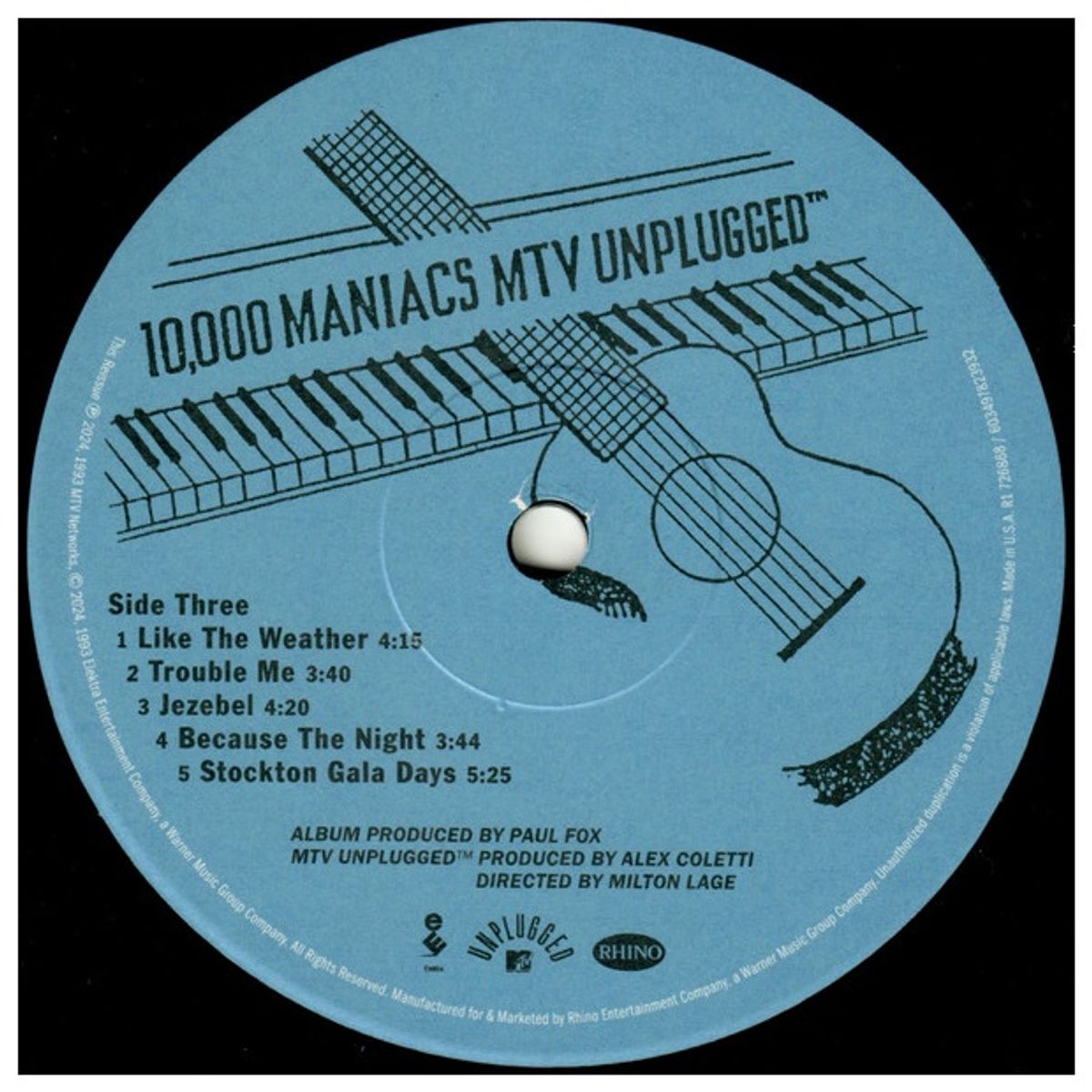 HITWAY MUSIC - 10 000 MANIACS - MTV UNPLUGGED - VINILO