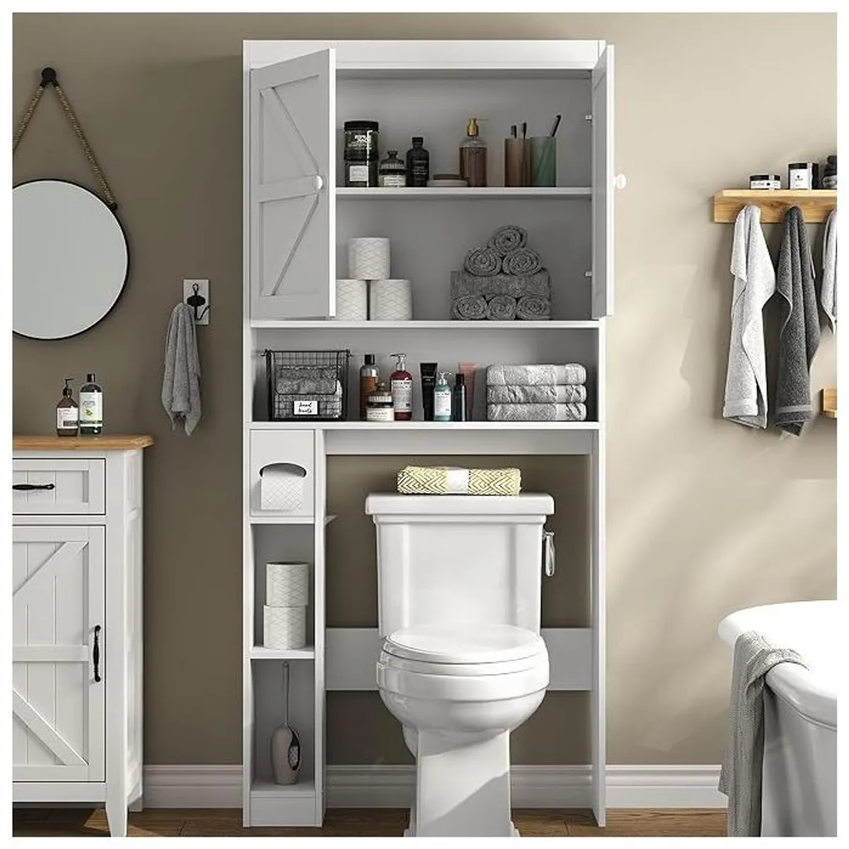 HOMER DESIGN - Mueble Organizador Mueble Para Baño Estante Rack 178x20x82cm