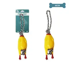 GENERICO - Pollito con correa para mascotas 40cm 110g