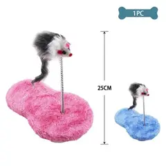 GENERICO - Juguete para gato resorte con ratón 25cm Color Aleatorio