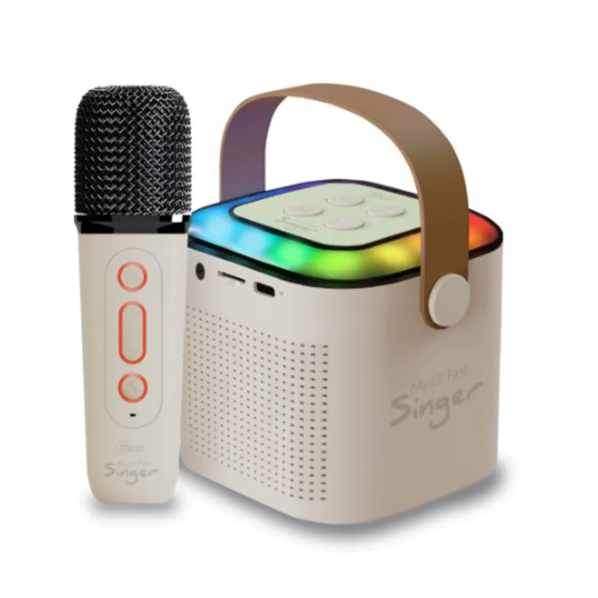 MLAB - Parlante Karaoke Infantil Mlab Con Luz 1 Microfono/ Color Blanco