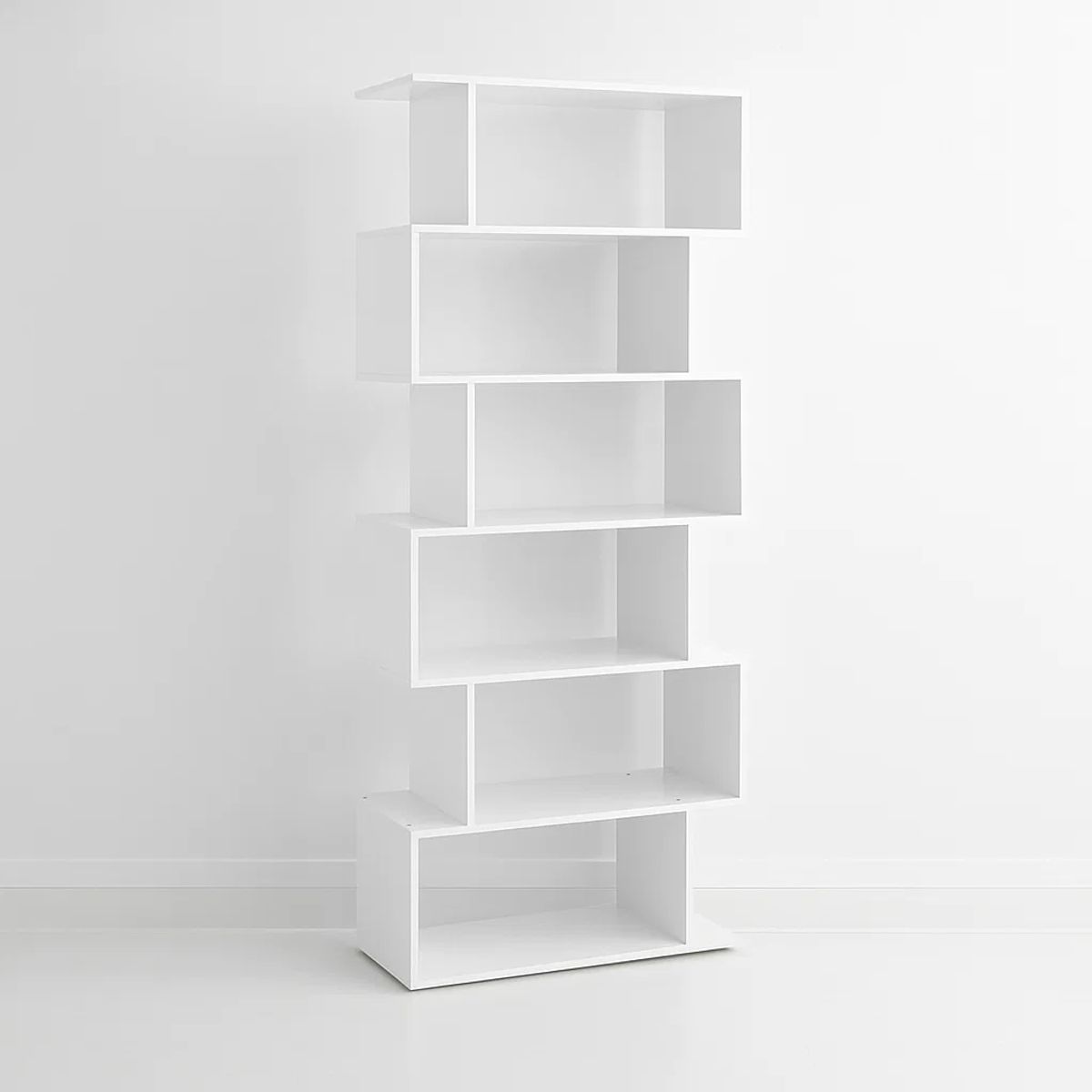 KLIK - Estantería Moderna ZigZag de 6 Niveles - Blanco