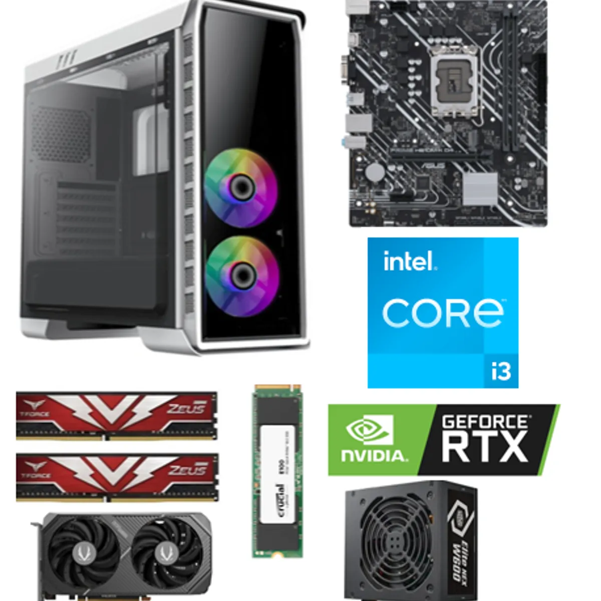 INTEL - COMPUTADOR GAMER INTEL CORE I3 14100 H610 ASUS16GB RAM D4 RTX5050 8GB