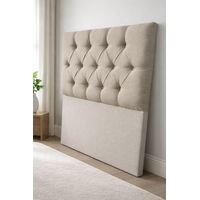 Respaldo Cama Plaza y Media Tapizado en Lino Color Beige