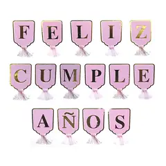 GENERICO - BANNER F.C. ROSADO/DORADO FLECOS TELA 4 MT X1 UNI