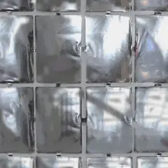 GENERICO - CORTINA METALICA CUADRITOS 1 X 2M PLATEADO