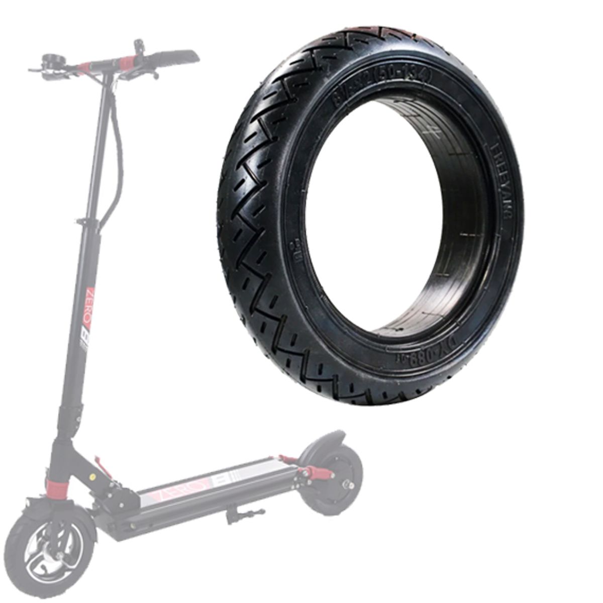 GENERICO - Neumático Solido Antipinchazo Scooter Zero 8 "50-134"
