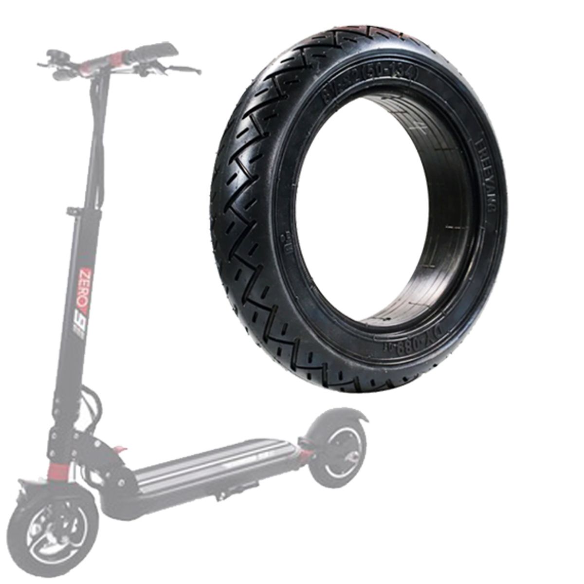 GENERICO - Neumático Solido Antipinchazo Scooter Zero 9 "50-134"