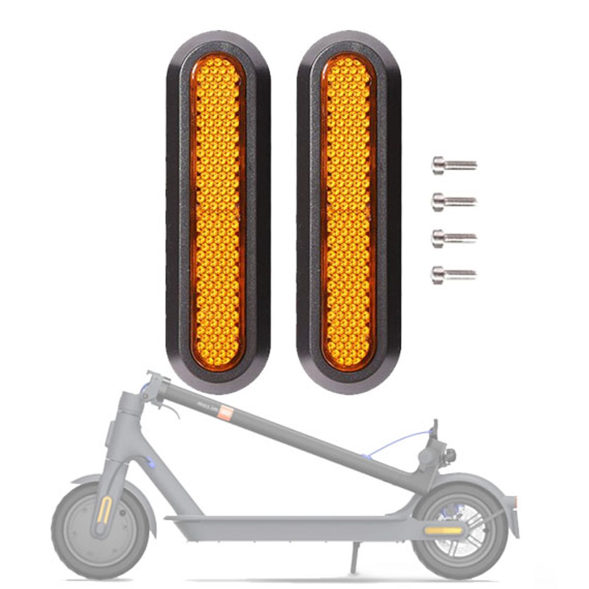 GENERICO - Tapas Laterales Trasera Scooter Xiaomi Pro 2 / 1S Amarillo