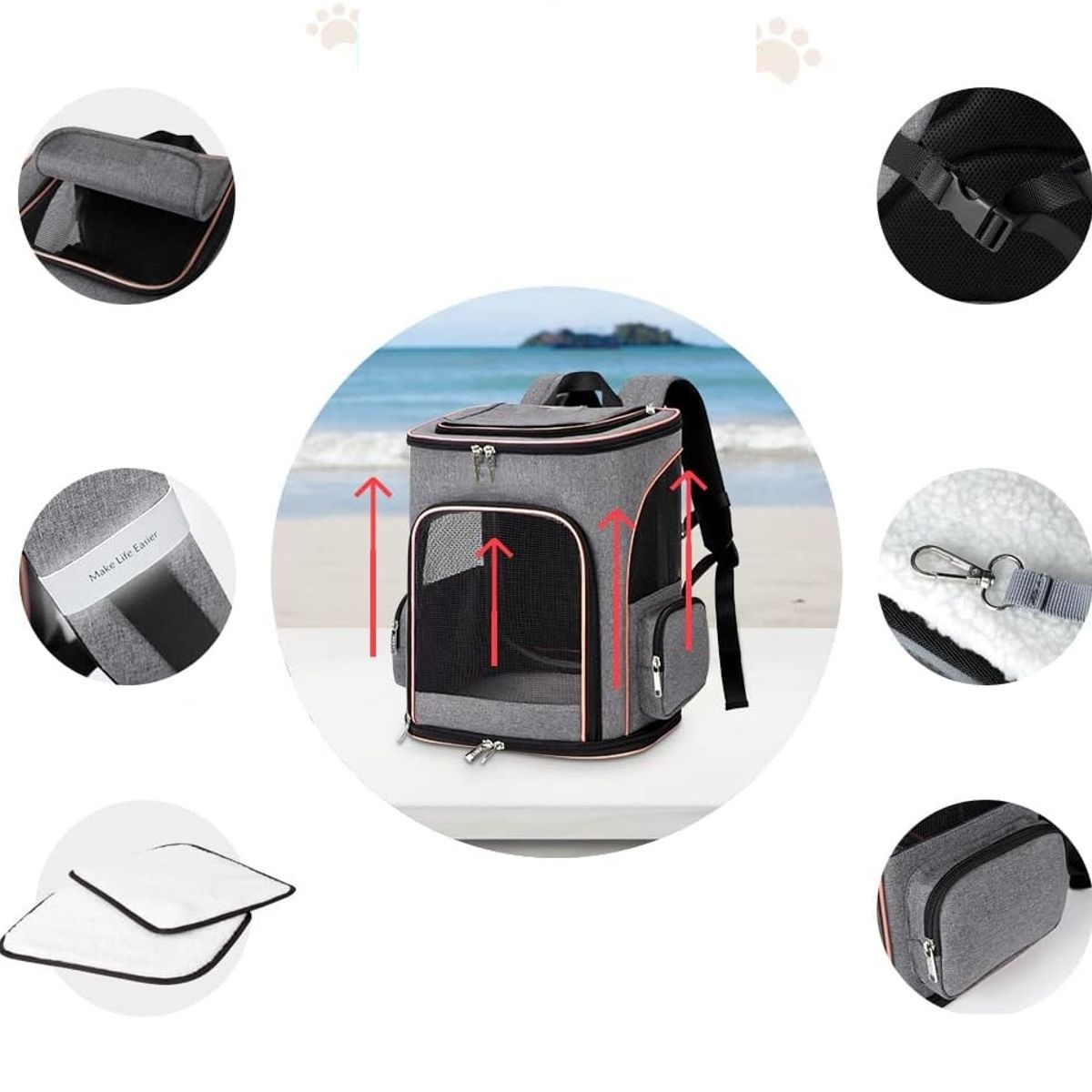 GENERICO - Mochila expandible para transportar mascota pequeña