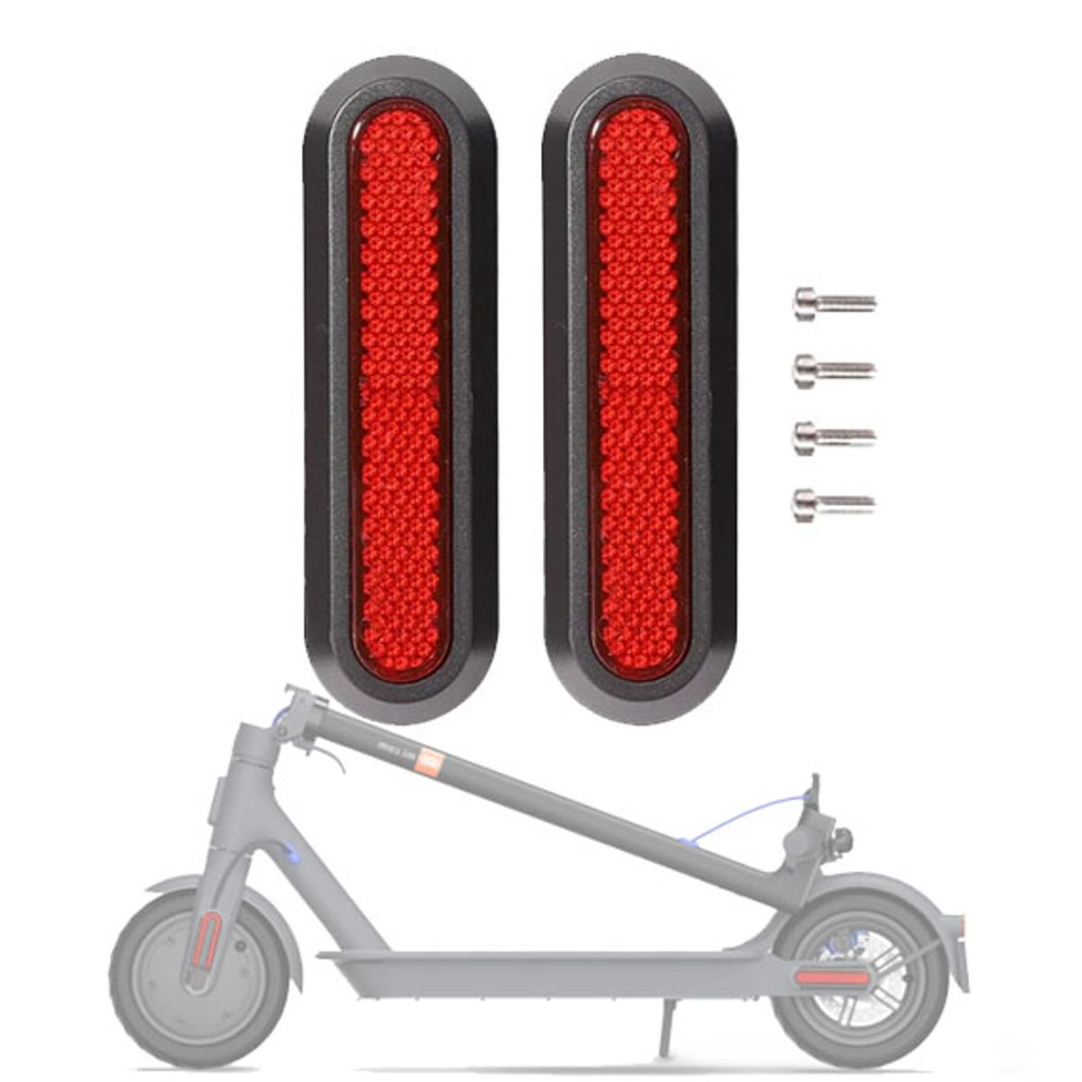 GENERICO - Tapas Laterales Trasera Scooter Xiaomi Pro 2 / 1S Rojo