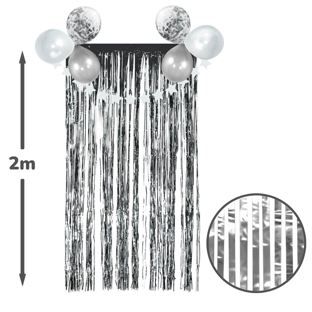 CORTINA METALICA DELGADA ECO PLATA 2MT X1 UNI, marca GENERICO - Foto Principal