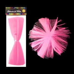 GENERICO - POMPOM TELA TUL 30CM ROSADO X1 UNI