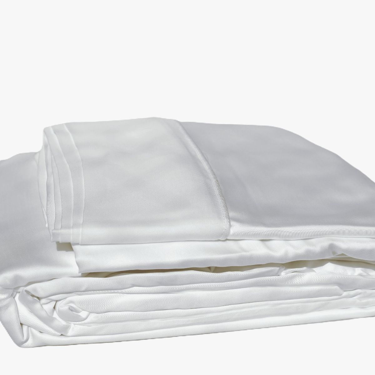 GENERICO - Promocion de 2 set sabanas 100%Lyocell Bambu 300 hilos Queen con 2 FUNDAS Sgreen/Blanco