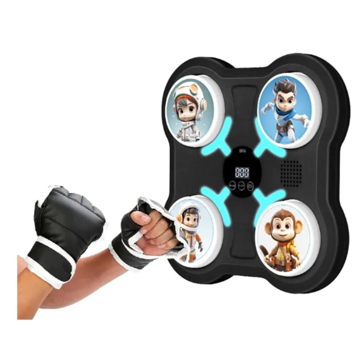 GENERICO - Maquina Boxeo Inteligente Niños Bluetooth Luces Negro Y Blan Negro