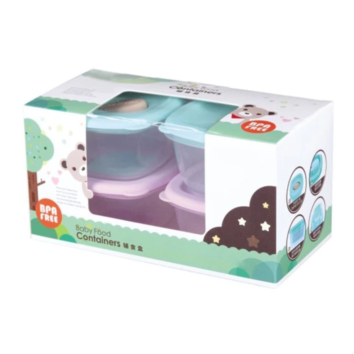 GENERICO - Pack 4 Contenedores Taper Snack Comida pequeños