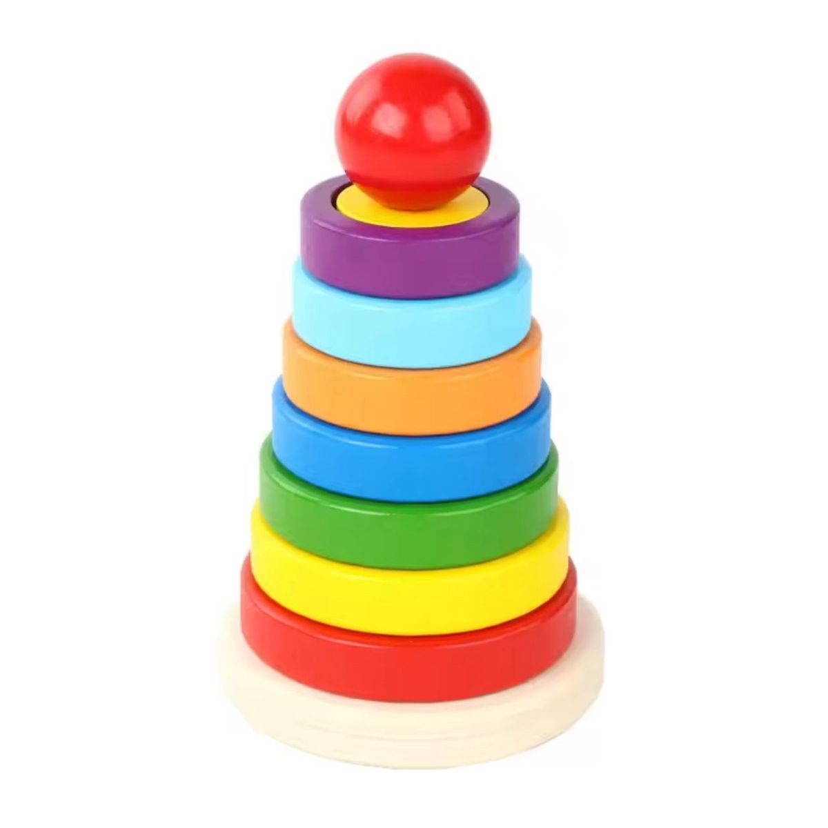 GENERICO - Juego Piramide Encaje Madera 2 Nivel Dificultad Multicolor