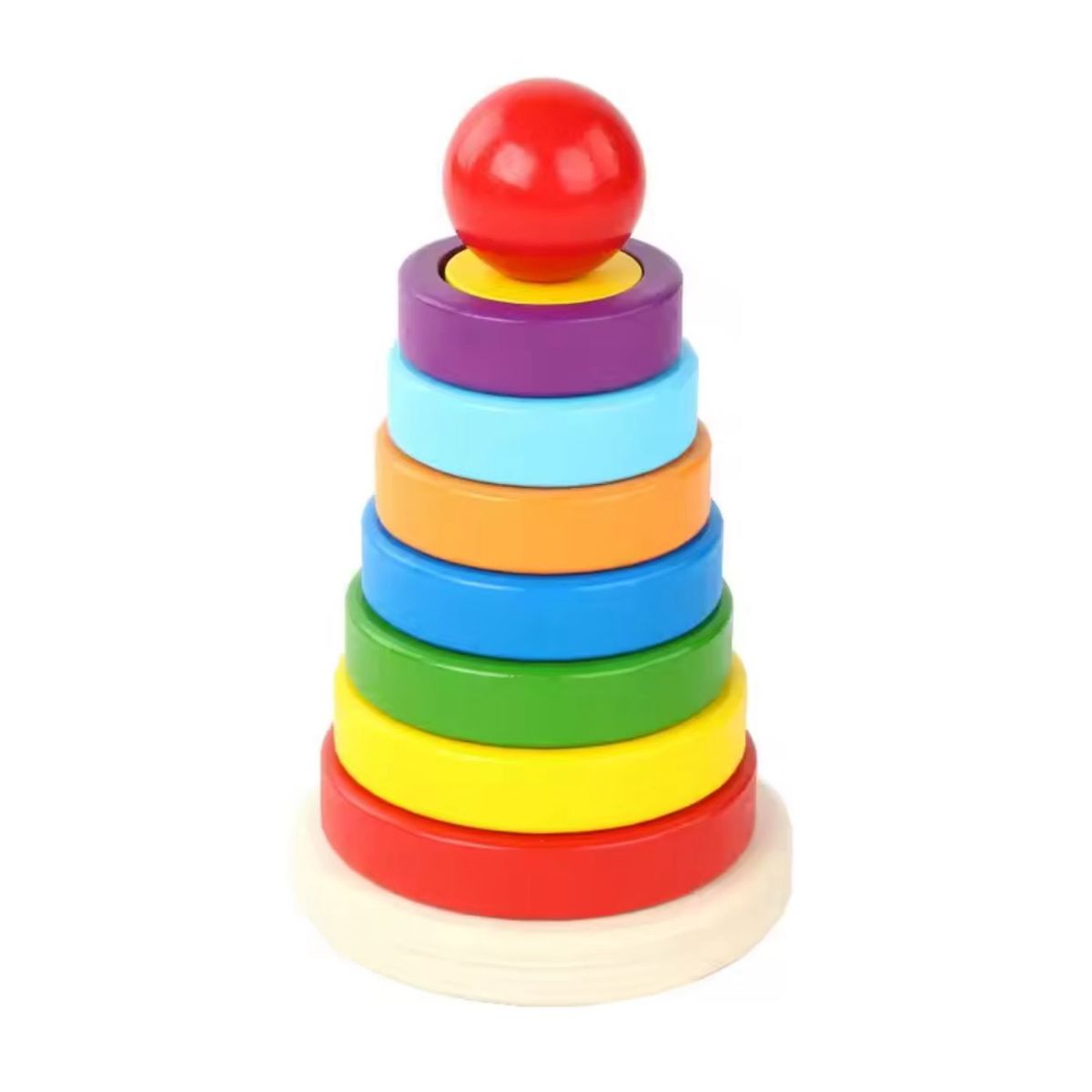 GENERICO - Juego Piramide Encaje Madera 2 Nivel Dificultad Multicolor