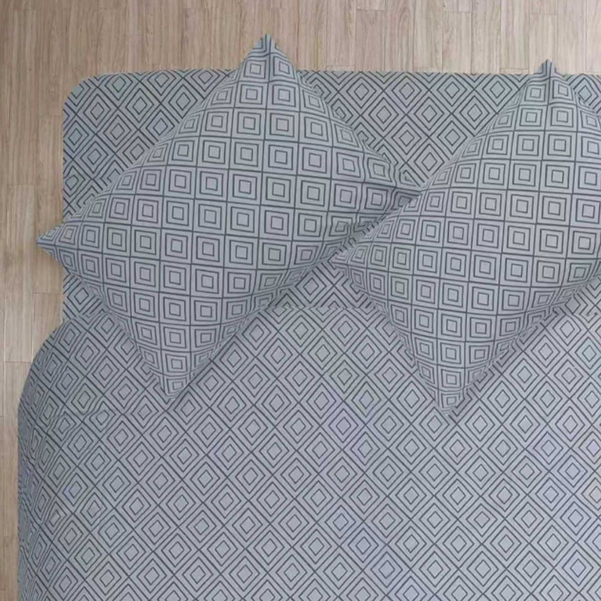 GENERICO - Juego de Sabana King, 200 hilos gris geometrico