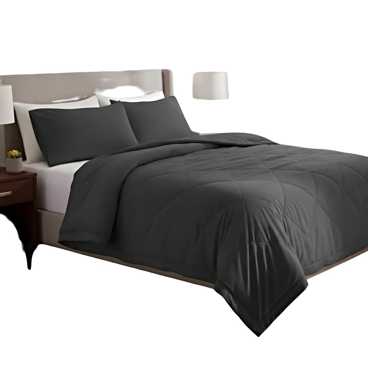 GENERICO - CUBRECAMA NORDICO DELGADO 1 PLAZA NEGRO