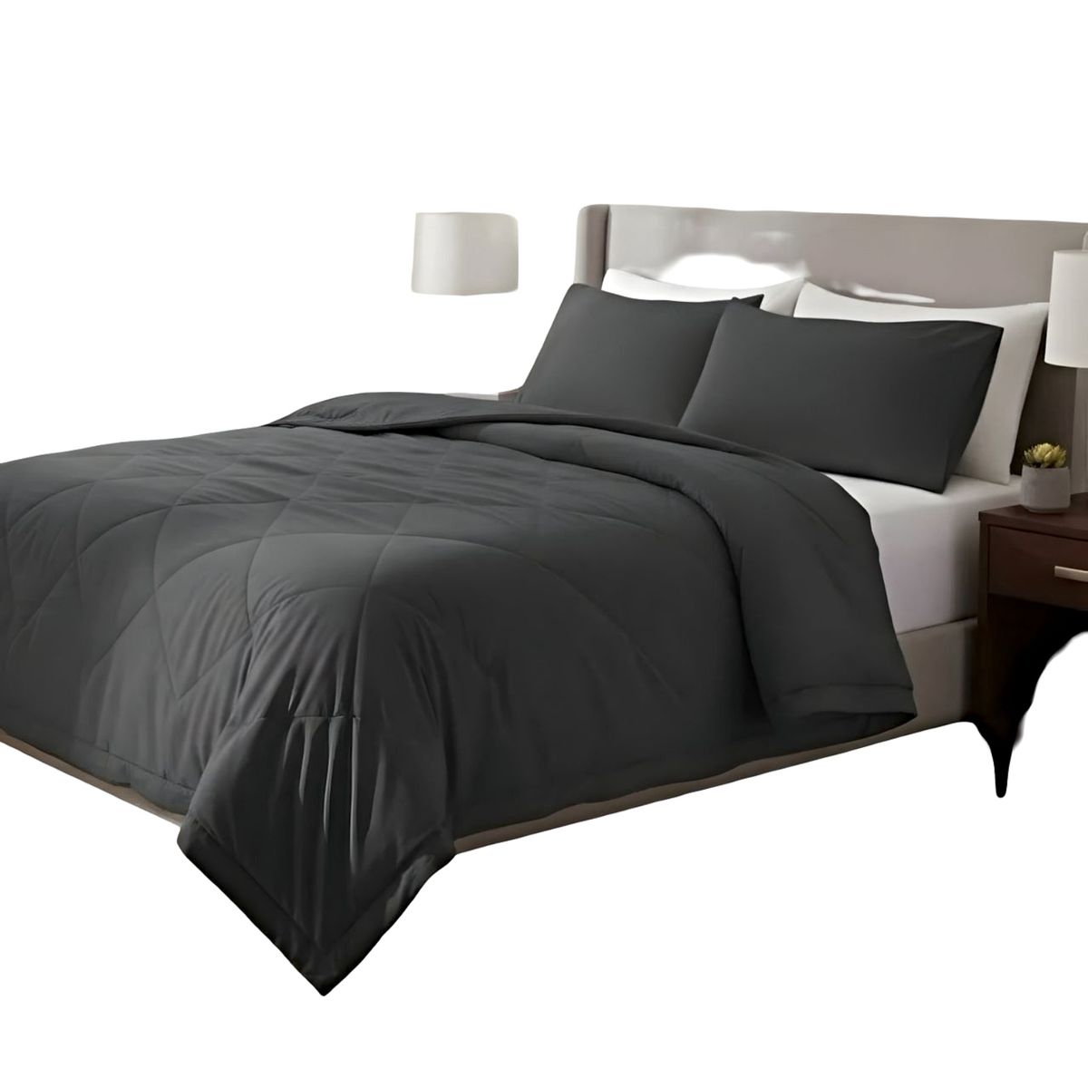 GENERICO - CUBRECAMA NORDICO DELGADO 1 PLAZA NEGRO