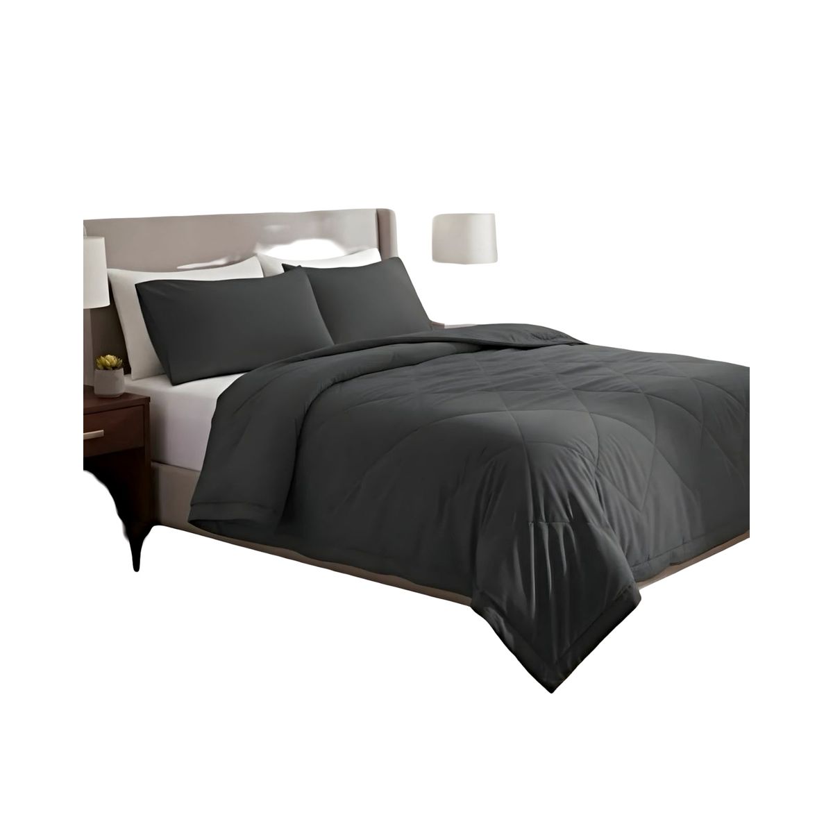 GENERICO - CUBRECAMA NORDICO DELGADO PLAZA Y MEDIA NEGRO