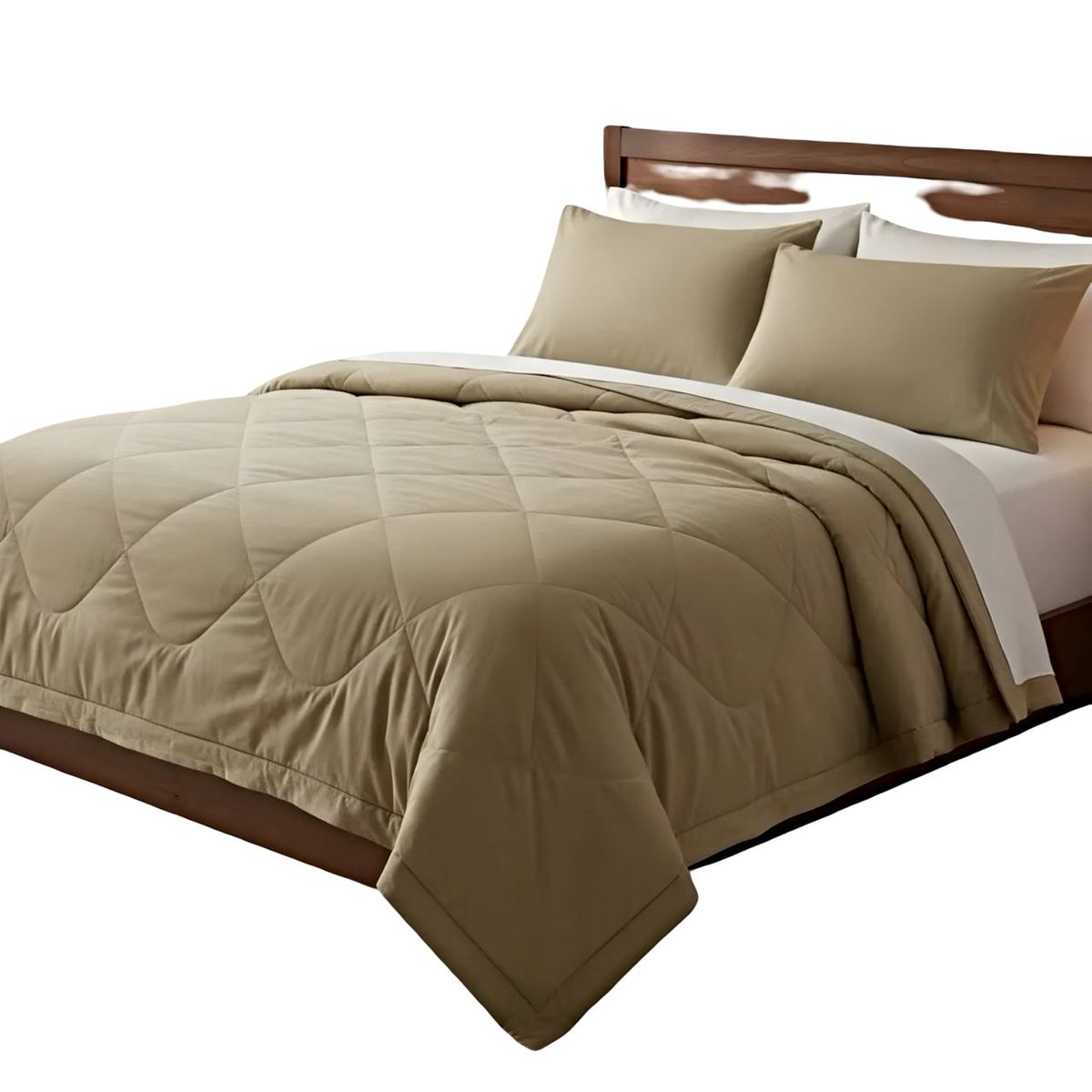 GENERICO - CUBRECAMA NORDICO DELGADO KING  BEIGE_.